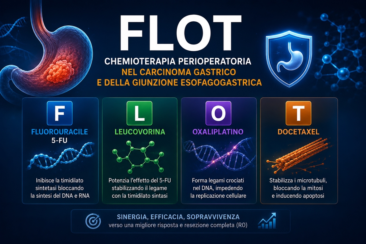 FLOT: LA CHEMIOTERAPIA PERIOPERATORIA DI RIFERIMENTO NEL CARCINOMA GASTRICO E DELLA GIUNZIONE ESOFAGOGASTRICA
